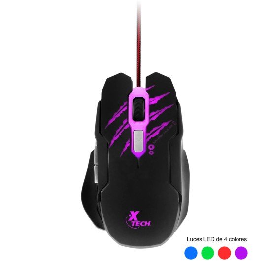 MOUSE XTECH XTM-610 LETHAL HAZE USB LUCES LED