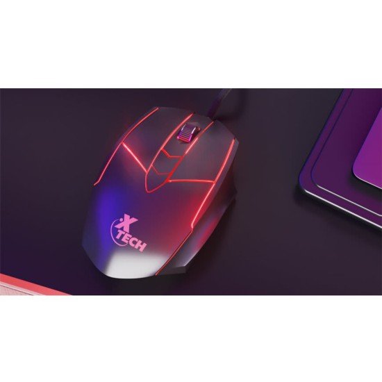 MOUSE XTECH XTM-810 STAUROS USB LUCES LED