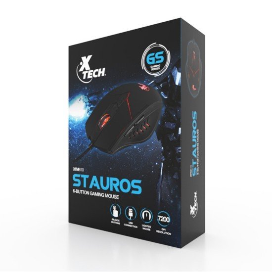 MOUSE XTECH XTM-810 STAUROS USB LUCES LED