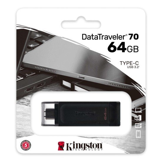 MEMORIA USB-C KINGSTON 64GB DT70 BLACK