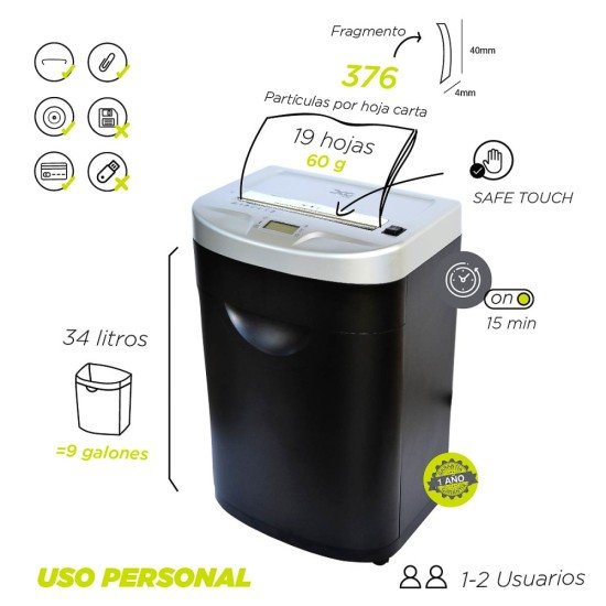 DESTRUCTORA DE DOCUMENTOS DCG X19