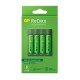 BATERIAS GP RECARGABLES 4AA 2000 2100MAH+CARGADOR AAA Y AA 