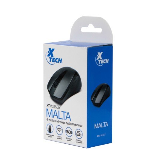 MOUSE XTECH XTM-315GY MALTA WIRELESS GRAY