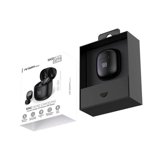 AUDIFONOS ARGOM 5066BK E66 BLUETOOTH IPX4 BLACK