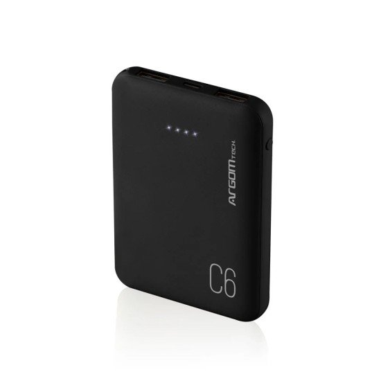 POWER BANK ARGOM 1136BK 6000MAH BLACK