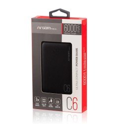 POWER BANK ARGOM 1136BK 6000MAH BLACK