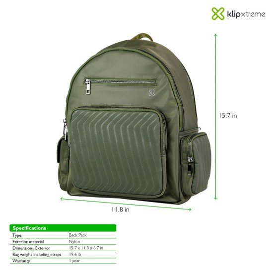 MOCHILA KLIPX KNB-755 EVA PARA LAPTOP GREEN 13"