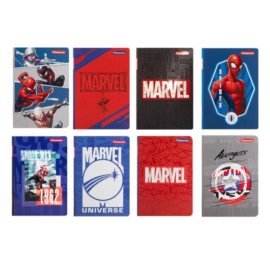 CUADERNO EMPASTADO PRIMAVERA 100H MARVEL RAYADO (6X8)