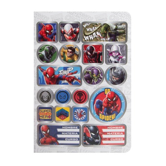 CUADERNO EMPASTADO PRIMAVERA 100H MARVEL RAYADO (6X8)
