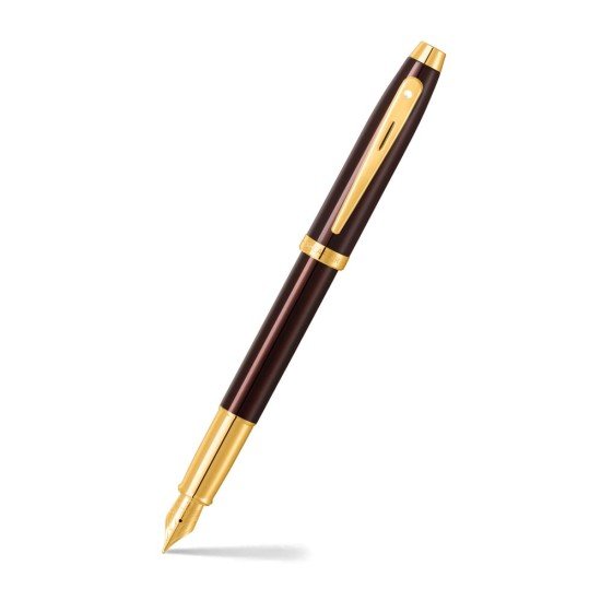 PLUMA FUENTE SHEAFFER 100 37053 MED CAFE DORADO