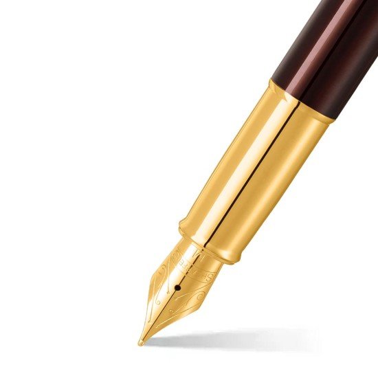 PLUMA FUENTE SHEAFFER 100 37053 MED CAFE DORADO