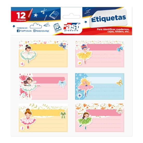 ETIQUETAS PARA CUADERNO FAST BX2 BAILARINAS (6X24)