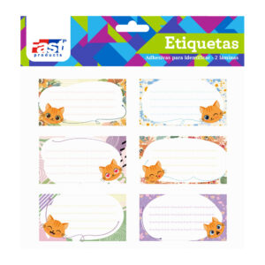 ETIQUETAS PARA CUADERNO FAST BX2 GATITOS (6X24)