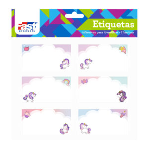 ETIQUETAS PARA CUADERNO FAST BX2 UNICORNIO NUBE (6X24)