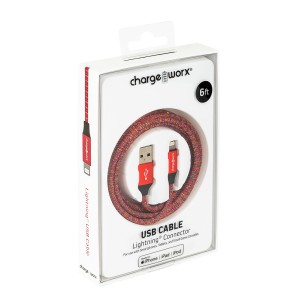 CABLE LIGHTNING CX1040RD 6FT RED