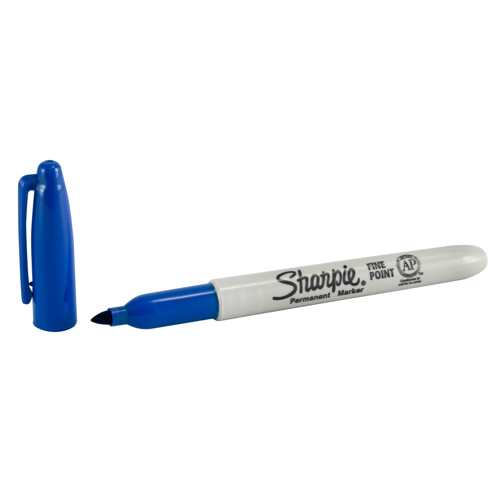 Sharpie - Rotulador permanente de punta fina, color azul marino, paquete de  12