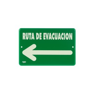 SEÑALIZACION SABLON 7938F 22.8X15.2CM. “RUTA DE EVACUACION IZQ”