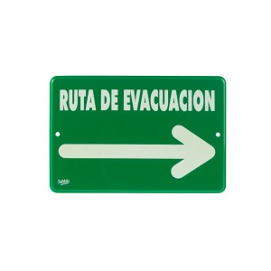 SEÑALIZACION SABLON 7937F 22.8X15.2CM. “RUTA DE EVACUACION DER.”