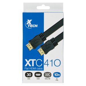 CABLE XTECH XTC-410 HDMI MACHO A HDMI MACHO PLANO 10PIES