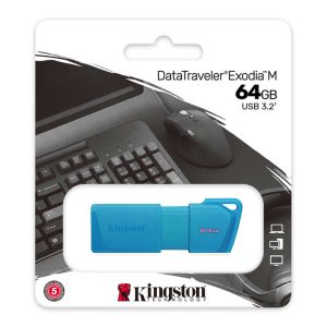 MEMORIA USB 3.2 KINGSTON 64GB DT EXODIA NEON AQUA BLUE